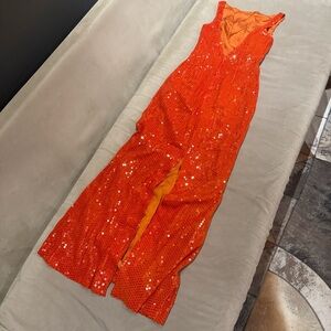 Moschino Orange Sequin Maxi Dress